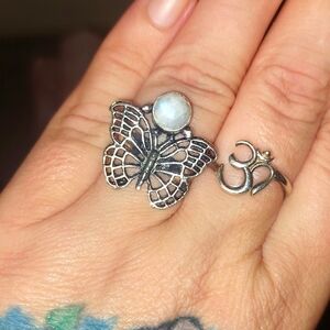 Butterfly Moonstone Ring Size 6.5